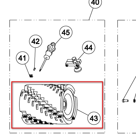 Фрезерный вал Hummel в сборе (в систейнере) для ленточных шлифовальных машин «Hummel» «Lagler»