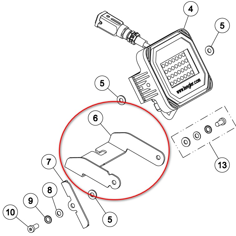 Крепёж прожектора (монтажная скоба) для ленточных шлифовальных машин «Hummel» «Lagler»