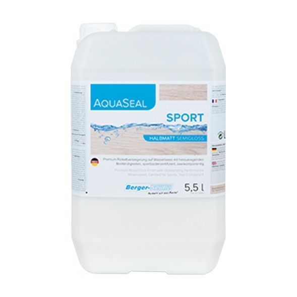 Двухкомпонентный полиуретановый паркетный лак на водной основе для спортивных залов «Berger Aqua-Seal 2KPU Sport»