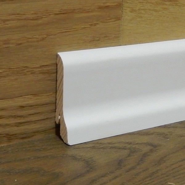 Шпонированный плинтус «Pedross» белый шпон 95*15 мм  